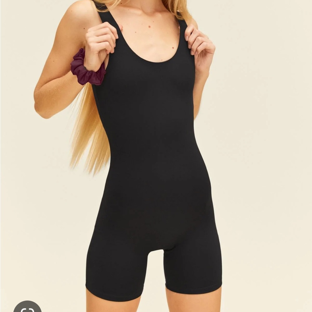 Girlfriend Collective Black Bike Unitard Size Medium
